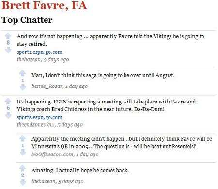 Brett Favre Chatter